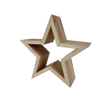 Preview: Deko Holzstern 17cm - 2 Farben -